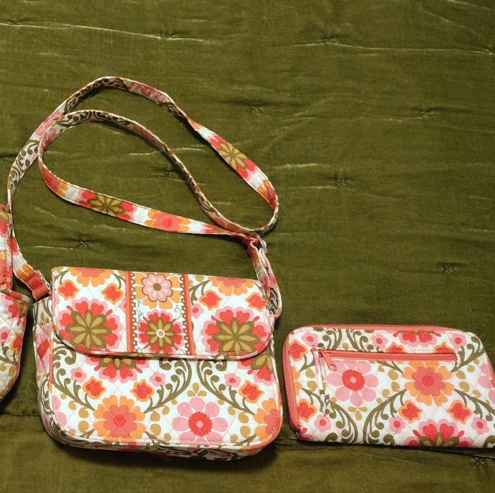 Vera Bradley "Folkloric" 3-piece set: Bag + Purse + Wallet